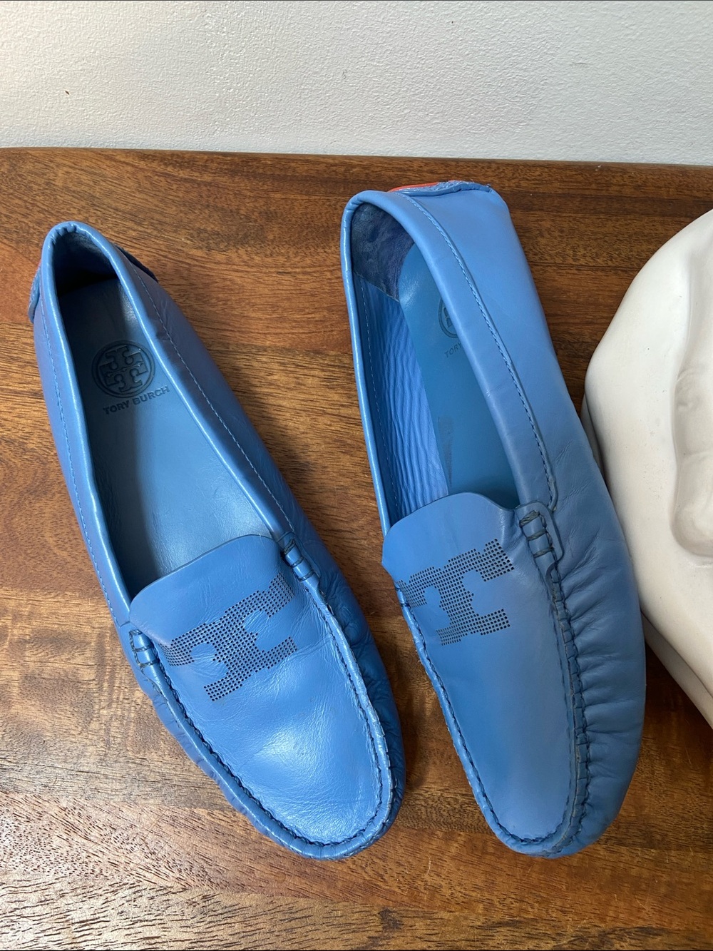 Tory Burch Lowell Driving Loafers in Light Blue